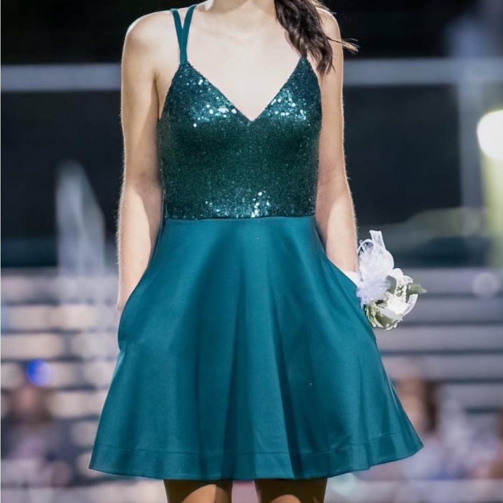 Xtraordinary Emerald Sequin Mini Dress